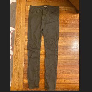 Paige Peg Skinny Jean, Olive Green, Size 27